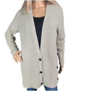 ALL SAINTS Wool Blend Beige Ribbed Cardigan sz S